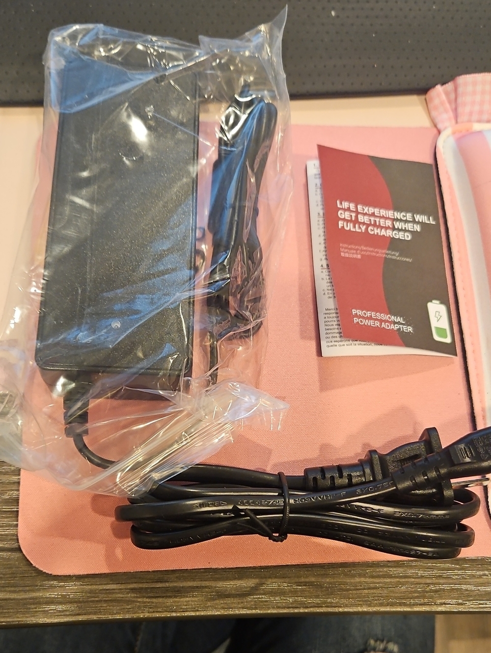 Black Portable Power Adapter Charger with Power Cord - Unbranded